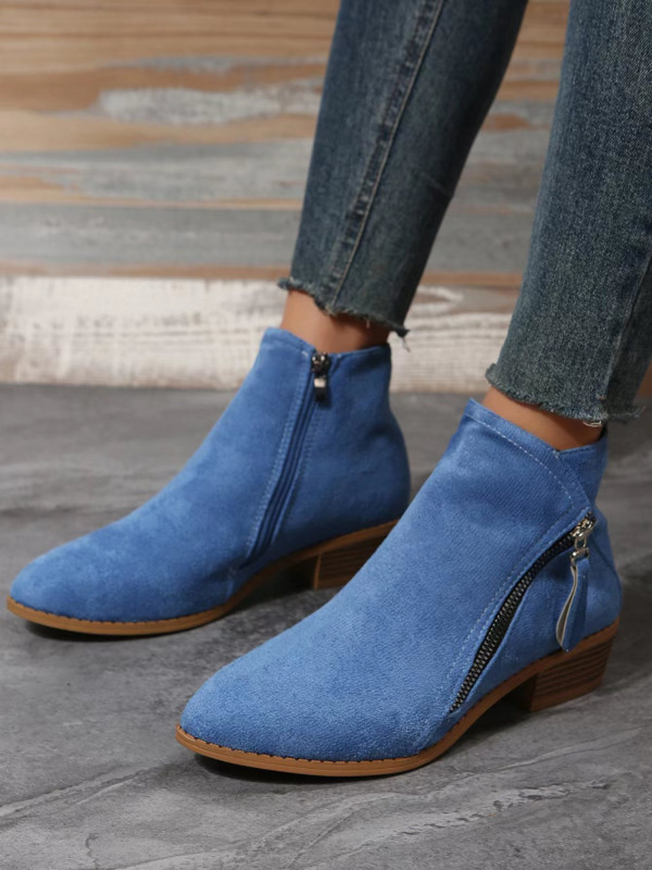 Botine de damă 2023, de primăvară, vintage, cu fermoar, cizme scurte cu toc, pentru femei, modă, cu toc gros, pantofi ocazional, pentru femei.