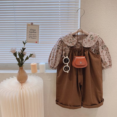 Tüdrukute rõivakomplektid Sügiskevadine pikkade varrukatega särk+teksad Väikelaste Tüdrukute riided Mood Lasteriided Tüdrukute Ülikonnad Lastele 2tk