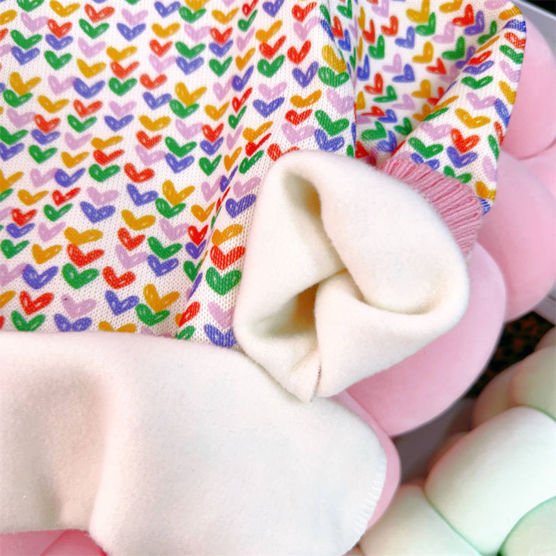 Tüdrukute plüüsis kampsun 2023, uus sügis- ja talvine armastustrükiga laste alumine välismaise stiiliga tüdrukute pulloveriga kootud kampsun