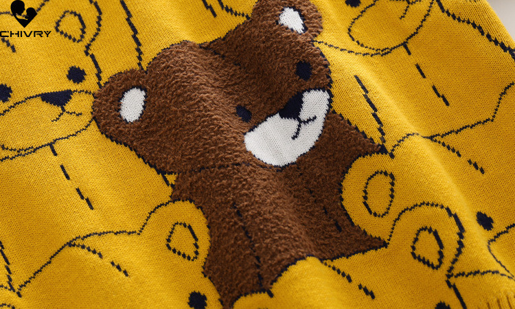 Uued lapsed Lapsed Mood Pullover Kampsun Sügis Talv Poisid Armsad Multifilmid Karu O-kaelusega Kootud Kampsunid Kampsunid Topid Rõivad