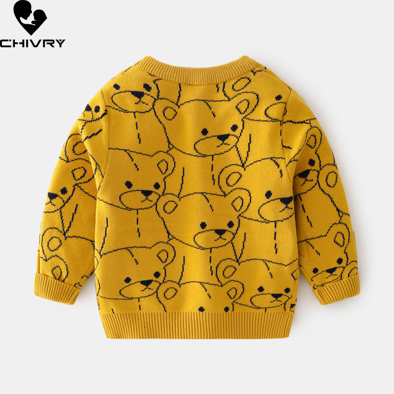 Uued lapsed Lapsed Mood Pullover Kampsun Sügis Talv Poisid Armsad Multifilmid Karu O-kaelusega Kootud Kampsunid Kampsunid Topid Rõivad