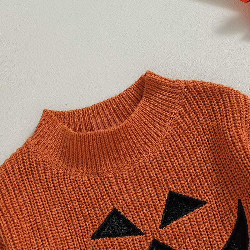 2023-07-23 Lioraitiin 0-4-aastased väikelapsed, poisslapsed, tüdrukud, kootud sviiter Halloweeni kõrvitsa/kolju printiga soojad pikkade varrukatega pulloverid