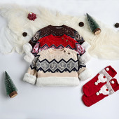 MILANCEL Pulover de Crăciun Ren Haine tricotate pentru bebeluși Pulover pentru sugari Căptușeală de blană Pulovere