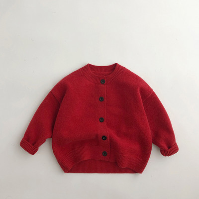 2024 beebi uusaasta punased riided talve tüdrukute poiste fliisist kuduvad kampsunid, lapsed, sügise pehmed, paksud, massiivsed kampsunid