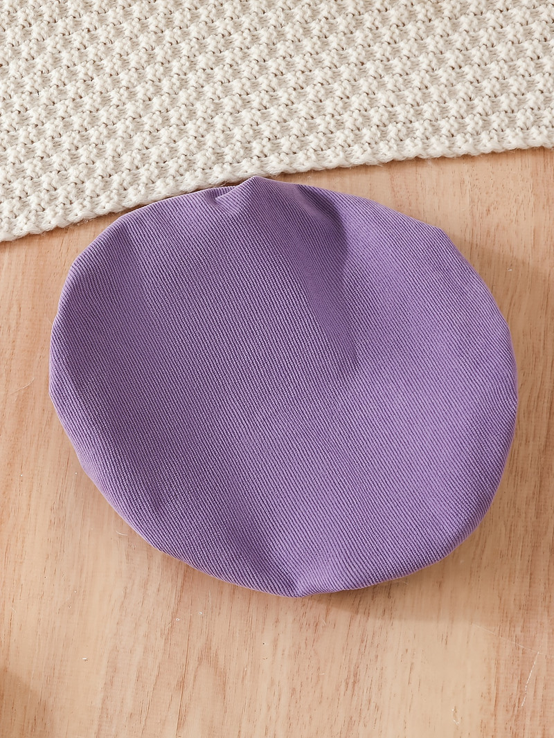 4 fetițe, primăvară și toamnă, culoare solidă, cu mâneci lungi, top subțire + beretă + curea + fustă a-line din velur costum elegant