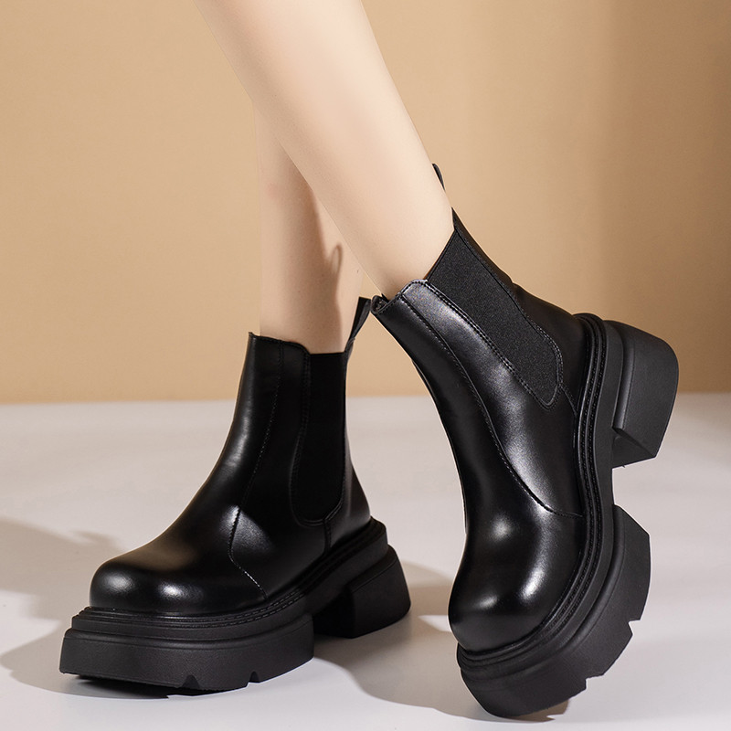 Γυναικεία παπούτσια 2023 Hot Sale Γυναικείες μπότες Πλατφόρμα για τον αστράγαλο Μοντέρνες Γυναικείες μπότες Συμπαγείς γόβες με στρογγυλά δάχτυλα γόβες γόβες Γυναικεία παπούτσια