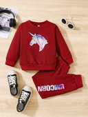 Fete Casual Unicorn Hanorac Pantaloni 2buc Set Primavara Toamna