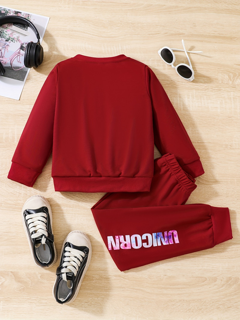 Fete Casual Unicorn Hanorac Pantaloni 2buc Set Primavara Toamna