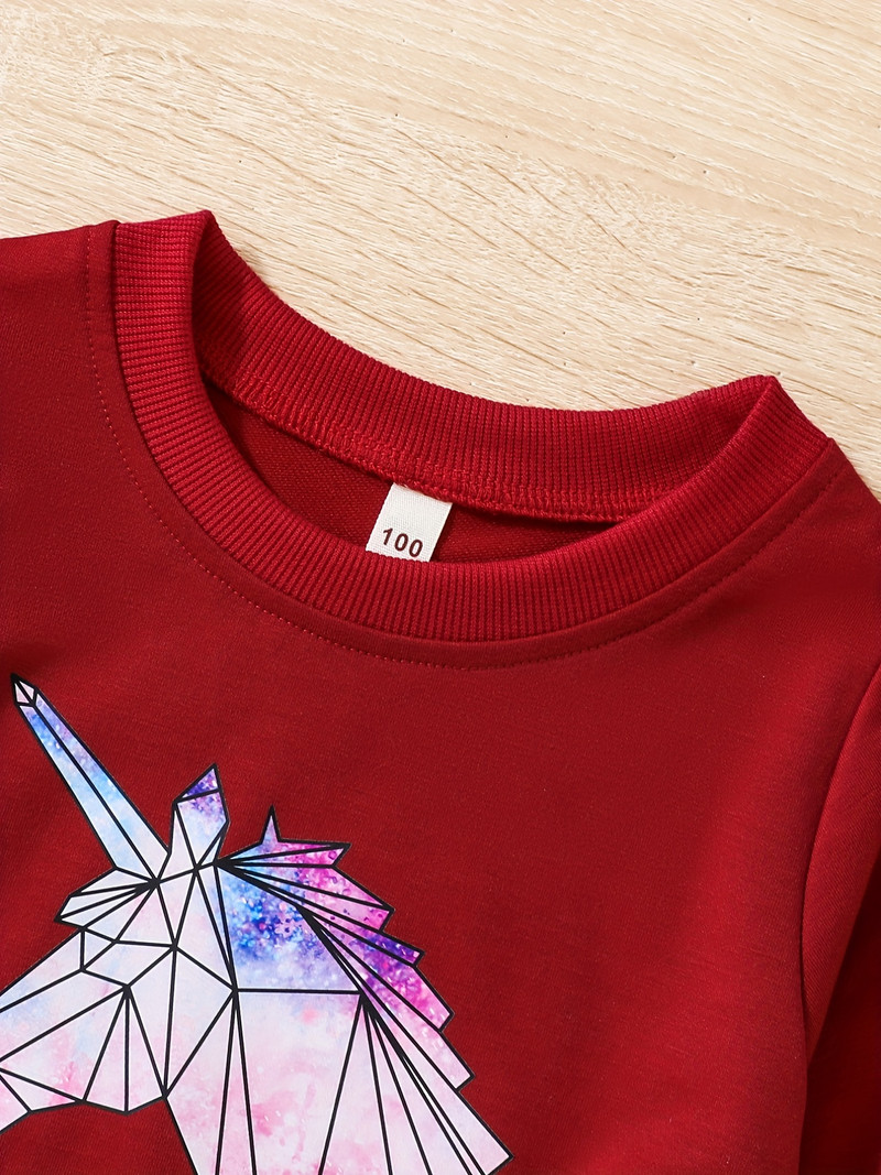 Fete Casual Unicorn Hanorac Pantaloni 2buc Set Primavara Toamna