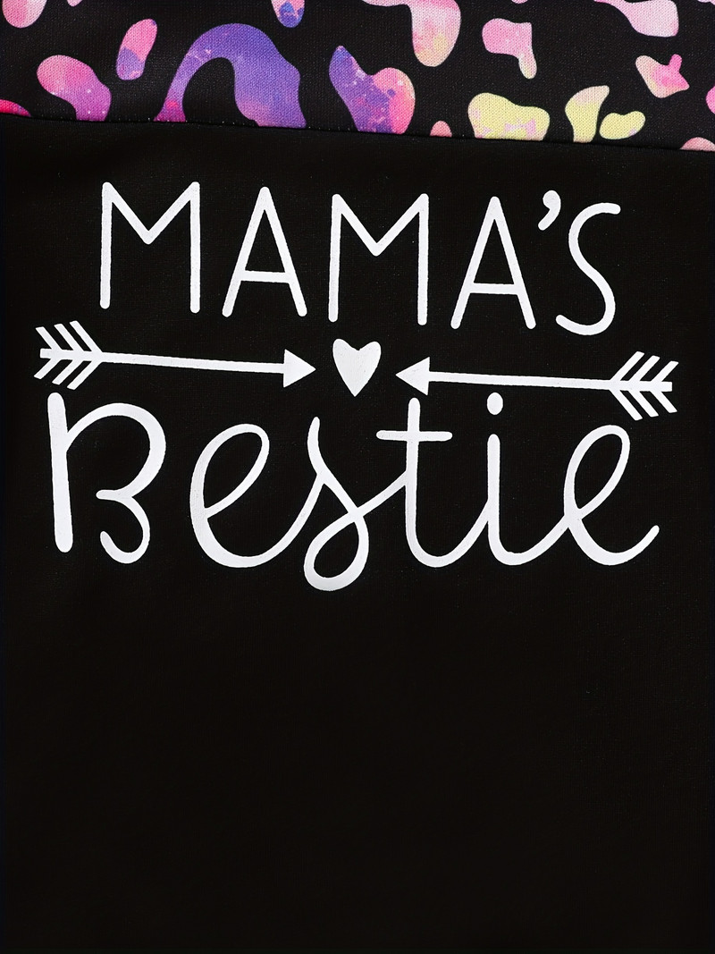 Set hanorac + pantaloni pentru fete, leopard, leopard, cu gât rotund, haine pentru copii