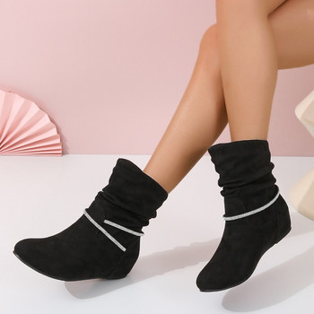 Ботуши за сняг Дамски зимни нови модни ежедневни обувки за 2023 г. Дамски велурени черни меки удобни западни женски ботуши Zapatos De Mujer