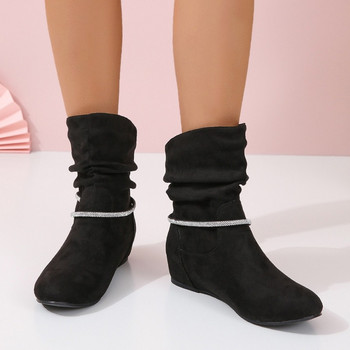 Ботуши за сняг Дамски зимни нови модни ежедневни обувки за 2023 г. Дамски велурени черни меки удобни западни женски ботуши Zapatos De Mujer