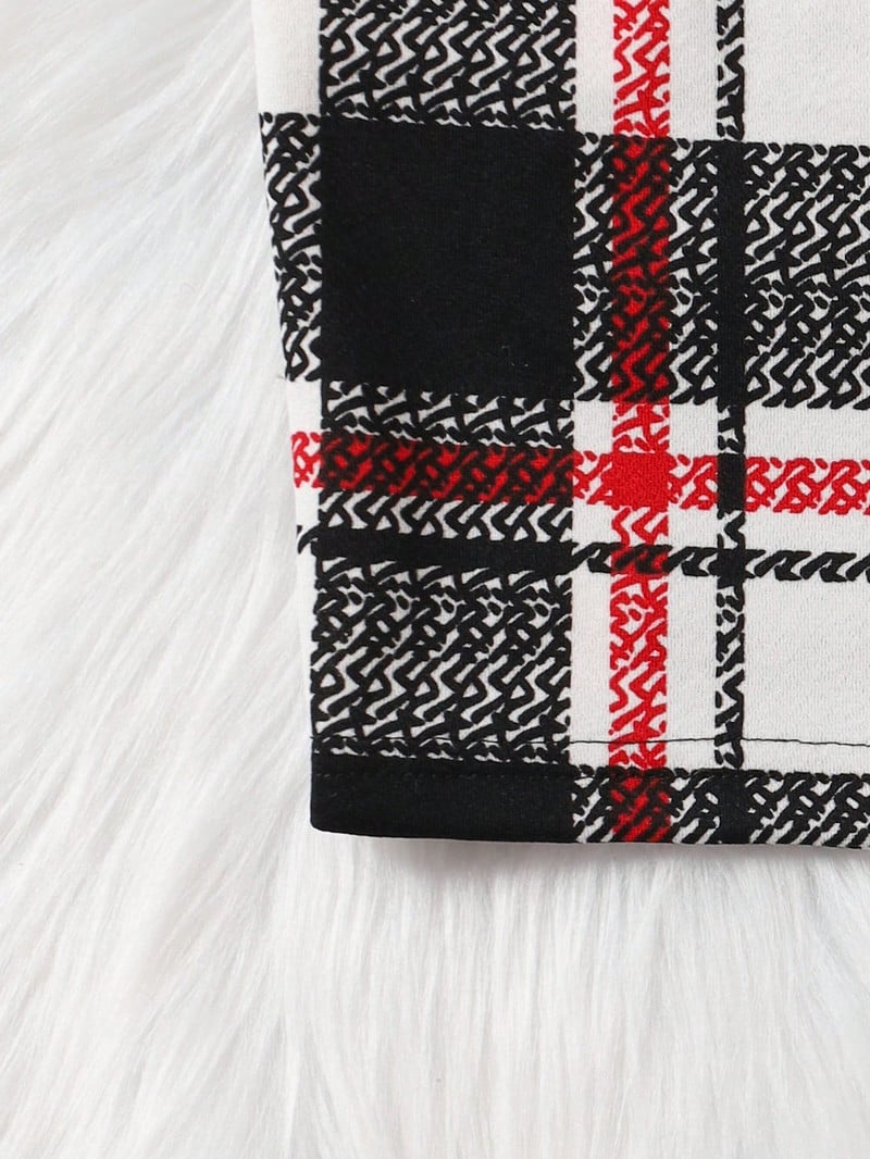 Teismeliste tüdrukute kleit kevade ja sügise trendid moeliited, punane ruuduline armas tüdrukute printsesskleit, rinnatükk pikkade varrukatega 8-14a.