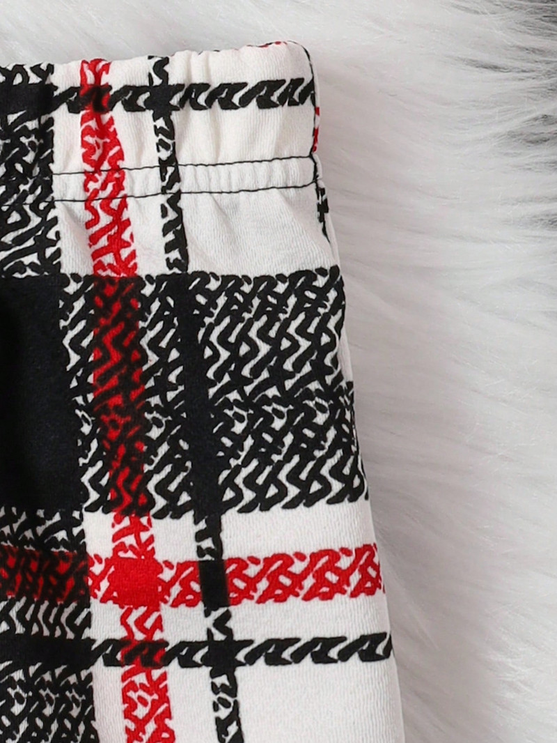 Teismeliste tüdrukute kleit kevade ja sügise trendid moeliited, punane ruuduline armas tüdrukute printsesskleit, rinnatükk pikkade varrukatega 8-14a.