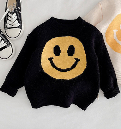 Primavara toamna bebelusi copii zambet scrisori pulovere retro 1-6 ani baieti fete moda pulovere tricotate all-match