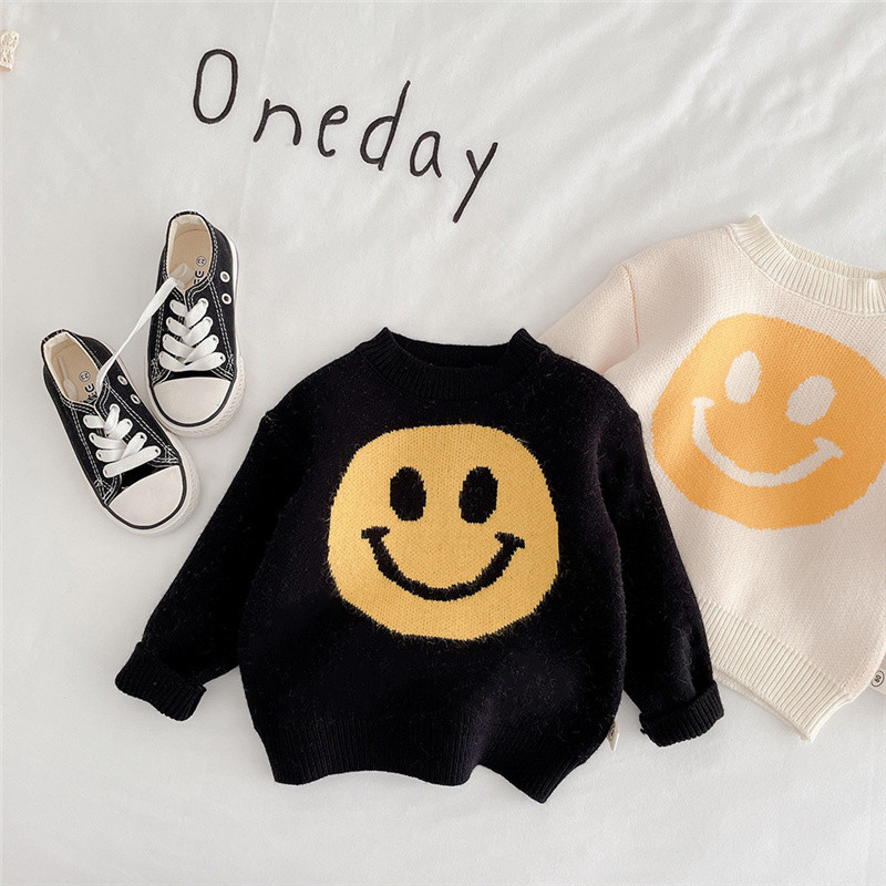 Primavara toamna bebelusi copii zambet scrisori pulovere retro 1-6 ani baieti fete moda pulovere tricotate all-match