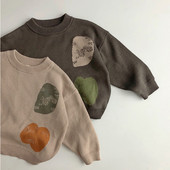 Pulover nou de toamnă pentru copii, drăguț, graffiti, retro, colorate, tricotaj, pentru copii mici, îmbrăcăminte din bumbac, topuri, haine, pulover, tricotaj