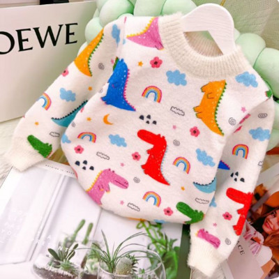 Poiste kampsun, 2023. aasta talvine uus, keskmistest kuni suurtele lastele plüüsis ja soojad topid Riided Lastemoe ruuduline Pullover Beebi kootud kampsun