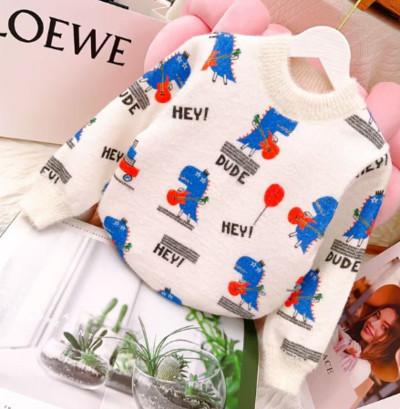 Poiste kampsun, 2023. aasta talvine uus, keskmistest kuni suurtele lastele plüüsis ja soojad topid Riided Lastemoe ruuduline Pullover Beebi kootud kampsun