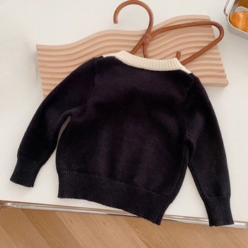 Момчешка жилетка Плетена пачуърк Пролет Есен Детски дрехи Модни пуловери за малки деца