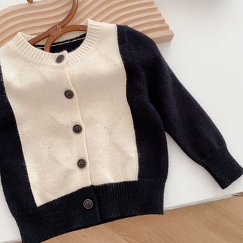 Момчешка жилетка Плетена пачуърк Пролет Есен Детски дрехи Модни пуловери за малки деца