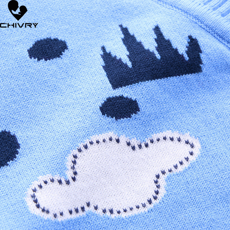 Novi jesensko-zimski dječji kardigani za bebe dječake s crtanim lavovima i vezom, jednoredno kopčanje, pleteni kardigan s V izrezom, kaput, gornja odjeća