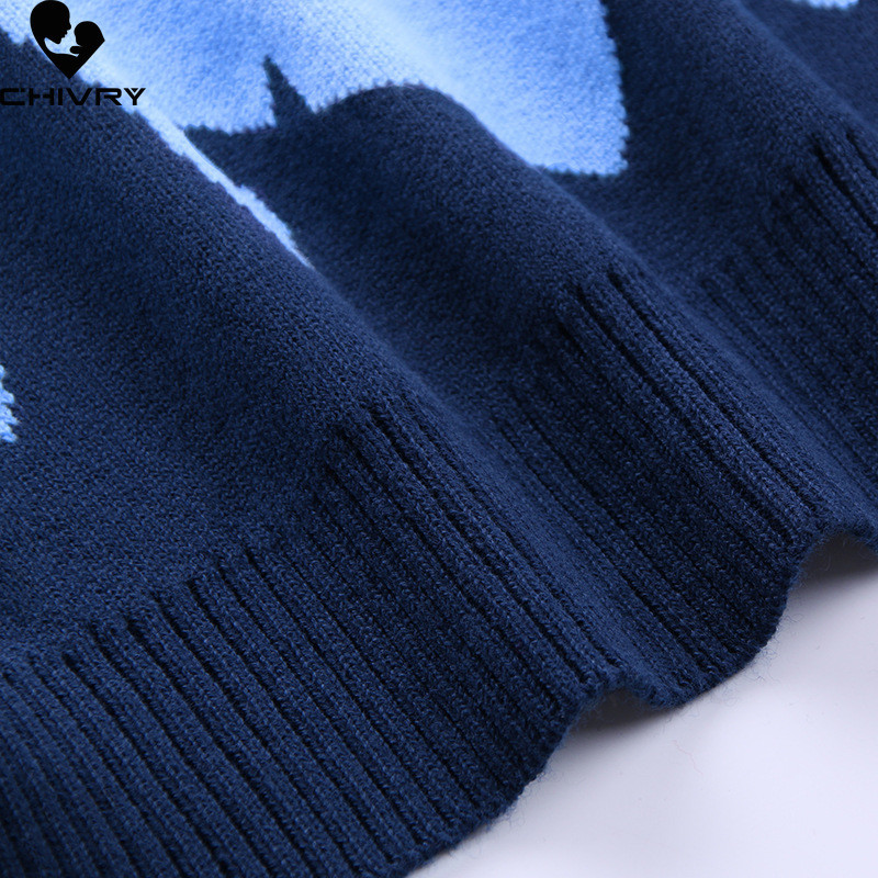 Novi jesensko-zimski dječji kardigani za bebe dječake s crtanim lavovima i vezom, jednoredno kopčanje, pleteni kardigan s V izrezom, kaput, gornja odjeća