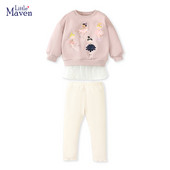 Little Maven 2023 Lasteriiete riided tüdrukutele Puuvillased multifilmi tüdrukute kapuutsikomplektid Sügisriiete komplektid lastele