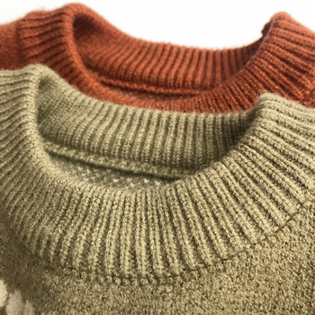 9347 Детски ретро пуловер Есен Зима 2021 г. Корейски пуловер за момче Пуловер Жакардов дизайн Пуловер за момиче 1-7 г Детски пуловер