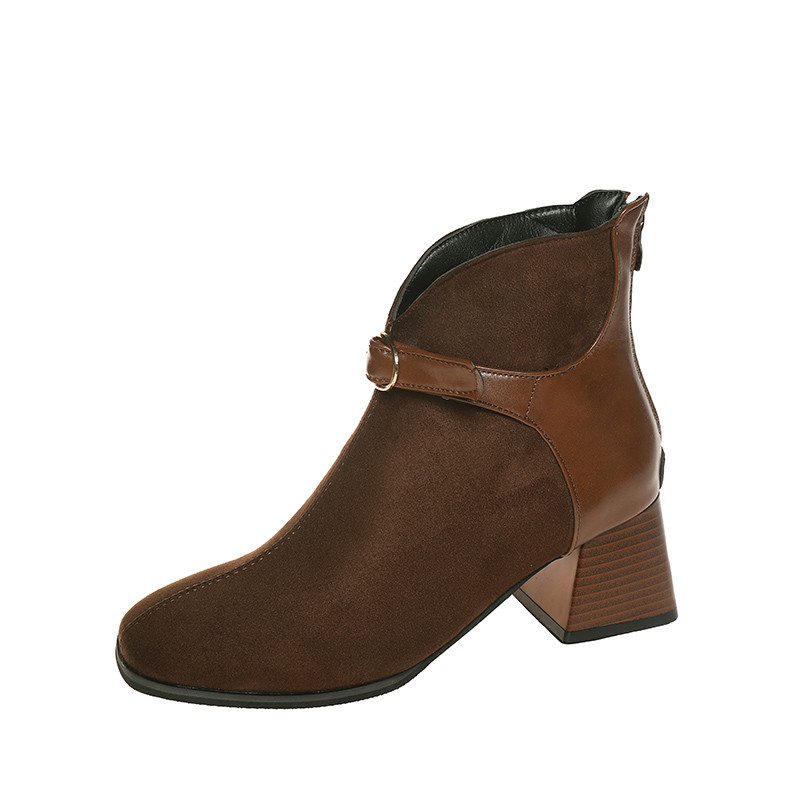 2023. aasta talvine naiste pahkluu, paksud Chelsea saapad, uued kõrged kontsad seemisnahast kingad, Goth kandilised varvasaapad, tõmblukk, mootorratta lumi Botas pumbad