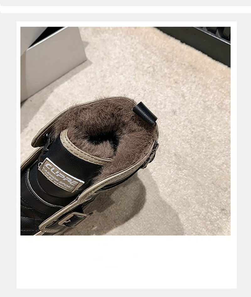 Talvised poolsaapad naistele Paksud soojad plüüsist puuvillased kingad PU nahast veekindlad naiste Martin saapad Kunstkarusnahast sametjalatsid