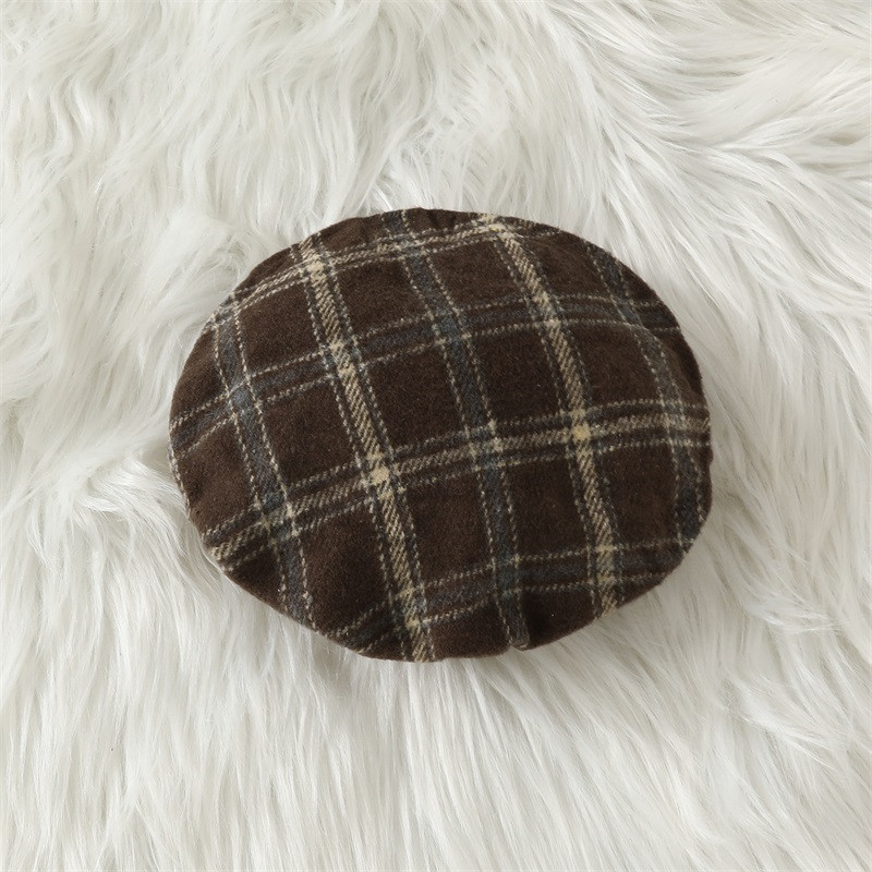 Moodsad laste tüdrukute riided sügisriietus Ruuduline pikkade varrukatega lühike jope Varrukateta A-joonega kleit bareti müts 3 tk väikelapse komplekt