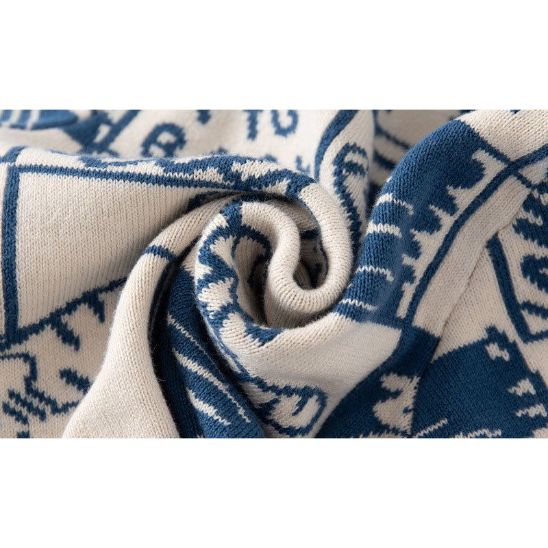 2-8T väikelaste kampsun Kampsun Puuvillane Beebi Poiste Tüdrukute Riided Kassidega kudum Sügistalvine ülaosa V-kaelusega imikute kudumid