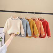 Pulover tricotat cu mâneci lungi, cu gât rotund, 2-8T, ocazional, din bumbac, tricotat, haine pentru copii