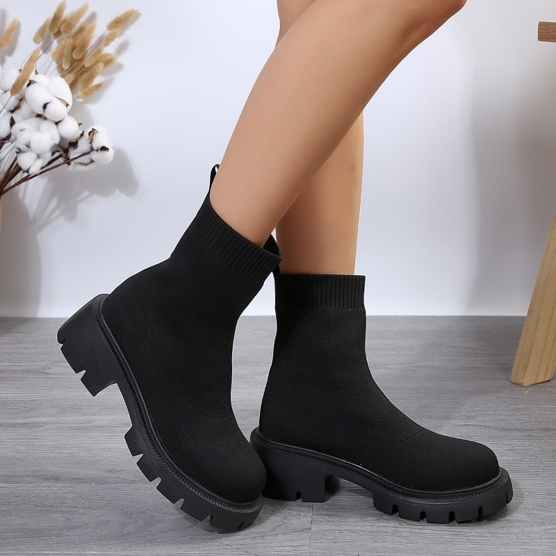 Kootud elastsed sokid Saapad Naiste platvorm Kerged spordijalatsid Zapatillas Mujer Paksu kontsaga vabaajajalatsid Naiste saapad