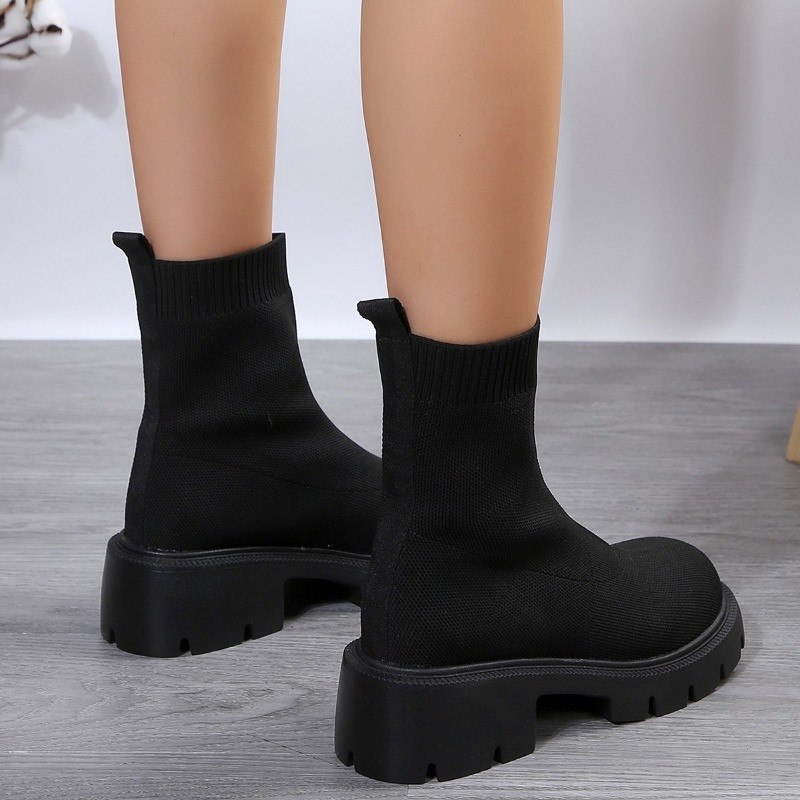 Kootud elastsed sokid Saapad Naiste platvorm Kerged spordijalatsid Zapatillas Mujer Paksu kontsaga vabaajajalatsid Naiste saapad