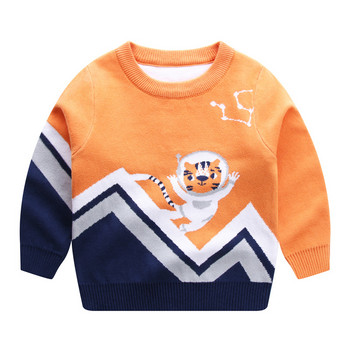 1-6 години детски пуловер удебелен плетен пуловер дрехи за момчета момичета есен зима пуловер с дълъг ръкав пачуърк цветен пуловер