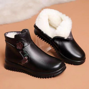 Дамски ботуши 2023 Зимни плюшени топли ботуши за сняг Нехлъзгащи се модни майчински обувки с дебела подметка Устойчиви на студ дебели дамски ботуши