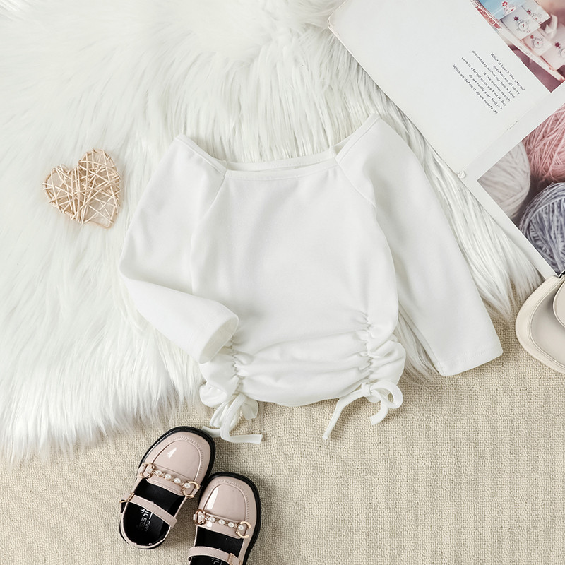 2 tk Väikelaste beebiriided Tüdrukute sügisrõivad, pikkade varrukatega, nööriga topid, nahkpüksid, laste moerõivaste komplekt