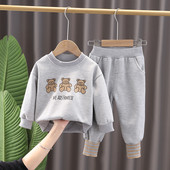 Imprimeu desene animate Copii mici si bebelusi Baieti Hanorac din fleece + Seturi de pantaloni de trening Trening copii 2 piese Imbracaminte Primavara Toamna 1-5 ani
