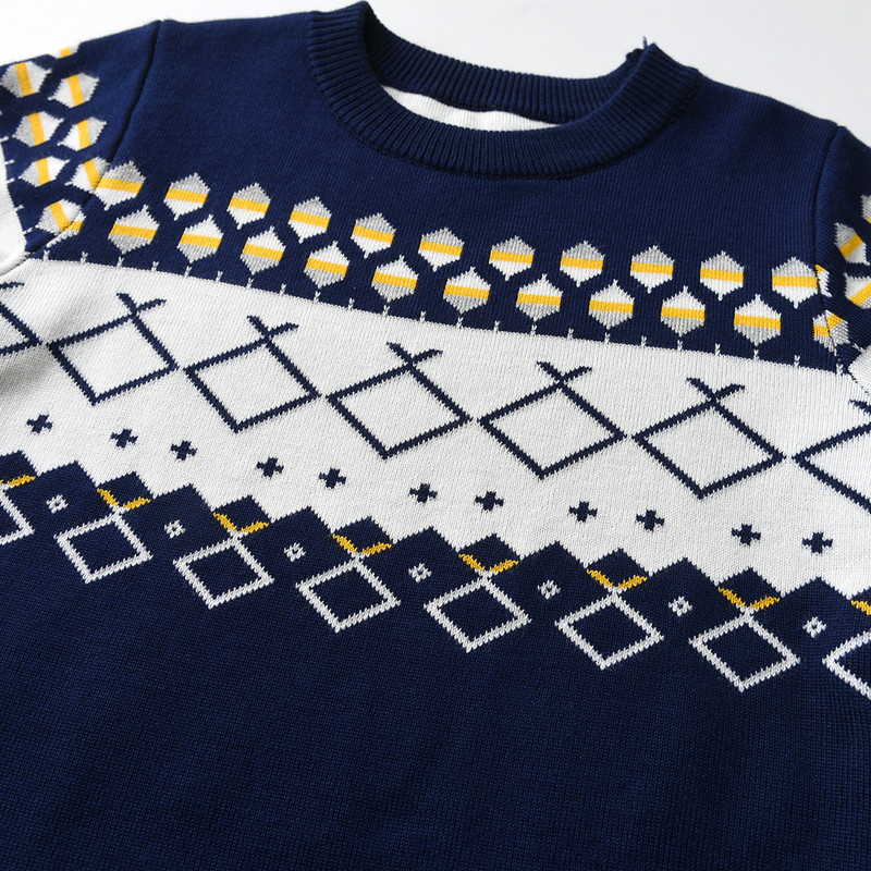 Rudens ir žiemos berniukų šiltas megztinis raštuotas grotelėmis, gobtuvas, megztinis ilgomis rankovėmis koledžo vėjo berniuko megztinis megztinis