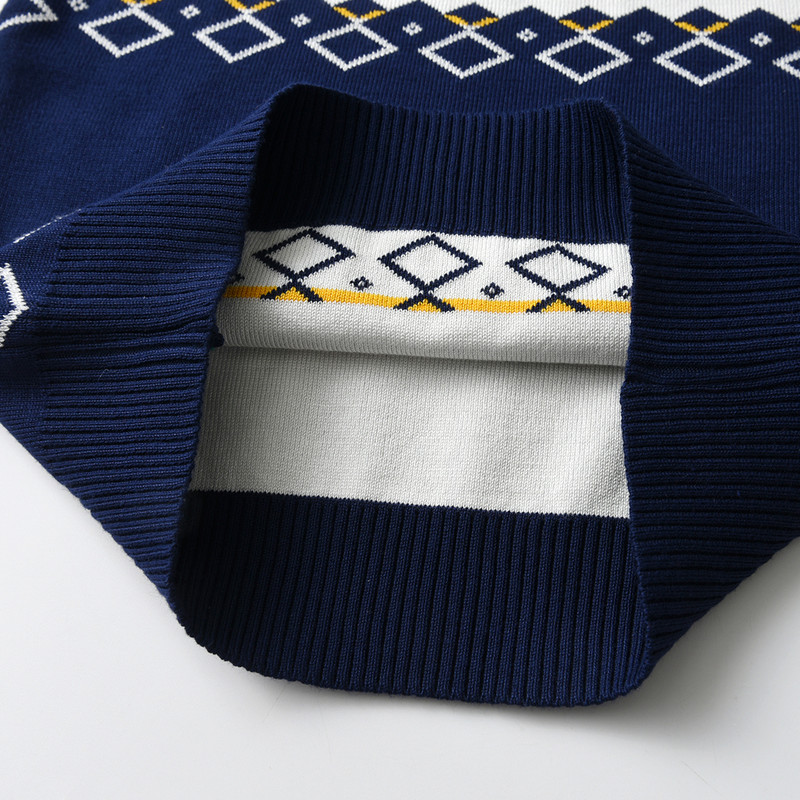 Rudens ir žiemos berniukų šiltas megztinis raštuotas grotelėmis, gobtuvas, megztinis ilgomis rankovėmis koledžo vėjo berniuko megztinis megztinis