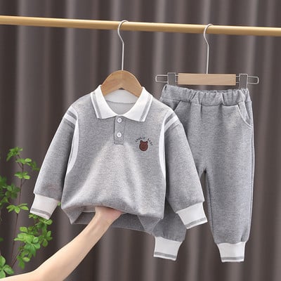 Triibuline multikas väikelapse ja tüdrukute poiste dressipluus + dressipükste komplektid, lapsed, 2 tükki, komplektid, riided, kevad sügis 1-5 aastat