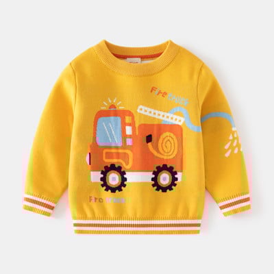 Laste kampsun Talvine uued poisid Kahekihiline puuvillane kudumissärk Laste pikkade varrukatega kampsun soe ekskavaator Multifilm Top