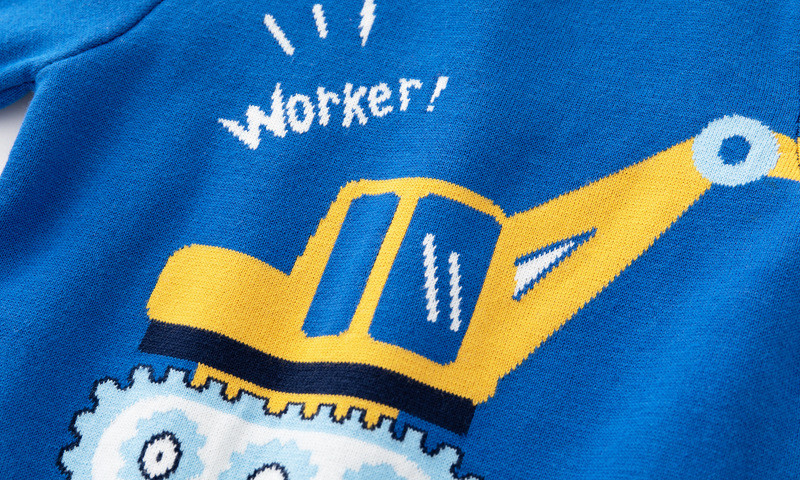 Laste kampsun Talvine uued poisid Kahekihiline puuvillane kudumissärk Laste pikkade varrukatega kampsun soe ekskavaator Multifilm Top