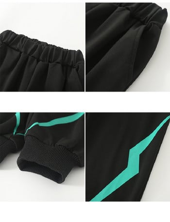 Комплекти суитшърт + спортни панталони с контрастна азбука и спортни панталони за момчета Детски анцуг Детски екипи Джъмпър Панталон Комплект за джогинг за 5-15 години