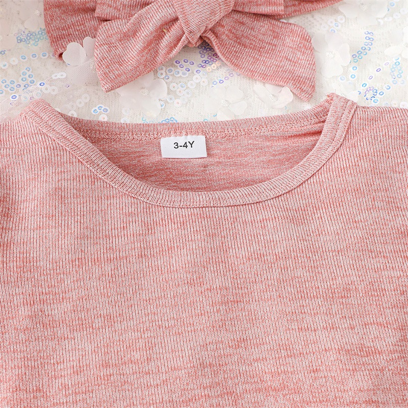 Moda toamna sugari fete 3 buc. îmbrăcăminte exterioară pulover cu mânecă lungă mini fustă Set bentiță pentru copii mici toamna primăvară costume costume