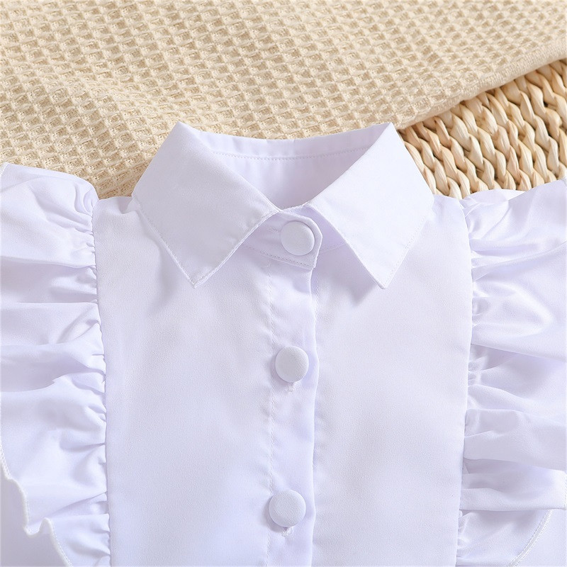 Listenwind ținute de toamnă pentru copii mici, fete, culoare uni, guler răsucit, cămăși cu mâneci lungi, blugi, pantaloni evazați din denim, haine 2 buc.