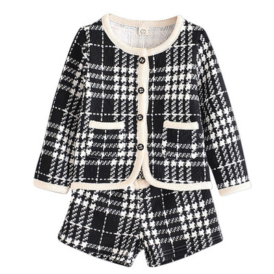 Melario tüdrukute kampsunide komplekt sügisene pikkade varrukatega kudumikomplekt uus tüdrukute V-kaelusega Little Bear trükitud kudum top + plisseeritud seelik kaheosaline komplekt