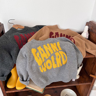 Lasteriided Laste kampsun 2023. aasta sügis, uus poiste ja tüdrukute lihtsa kirjaga kampsun, beebi kampsun